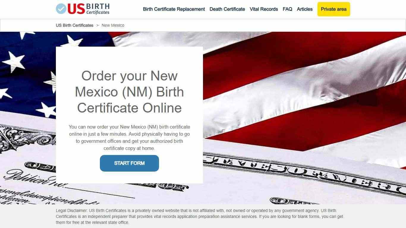 New Mexico (NM) Birth Certificate Online - US Birth Certificates