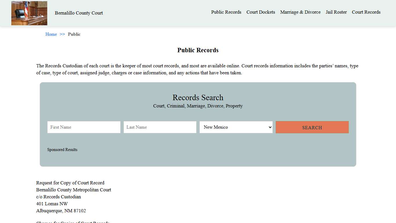 Public Records | Bernalillo County Court NM